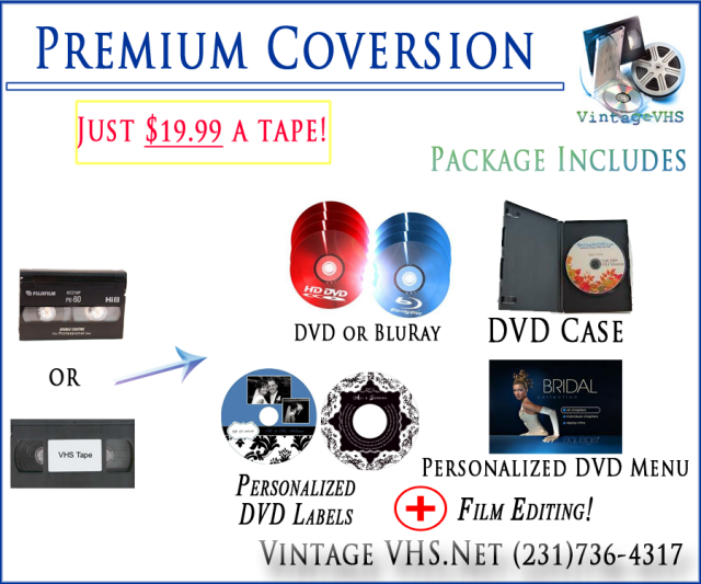 Video editing packages, premium package, vintagevhs video conversions, menu making subtitling editing services video vhs tapes